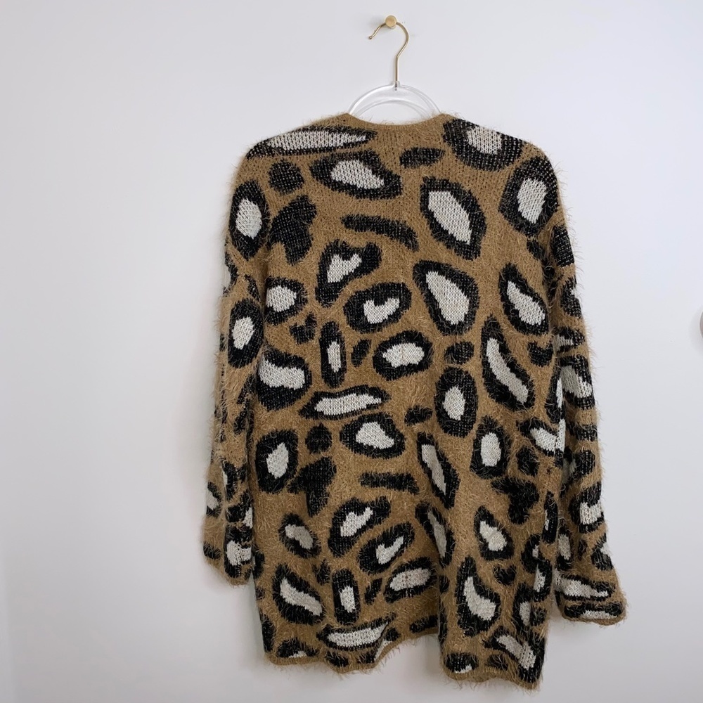 Show Me Your Mumu Cozi Cardi Golden Ears Eyelash Cardigan Womens S Cheetah Print View 2